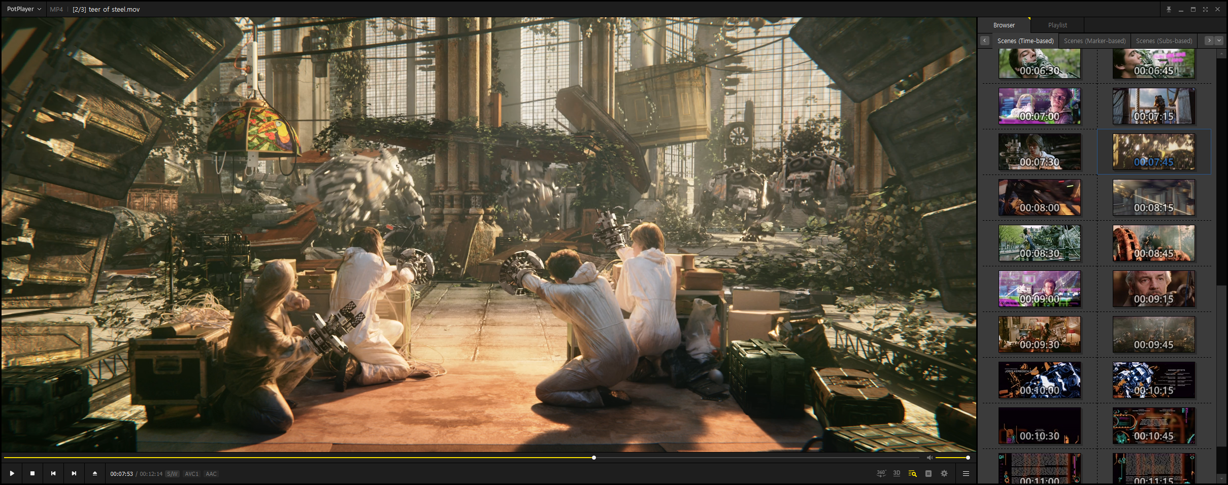 Reference grid of audio and video container formats supported by PotPlayer